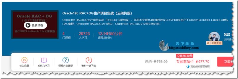 51cto Oracle19c RAC+ DG生产项目实战