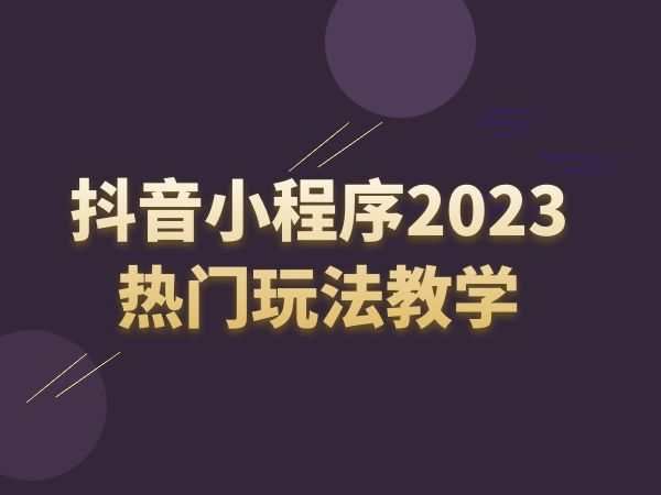 林姐-抖音小程序2023热门玩法教学-抖音电商培训教程