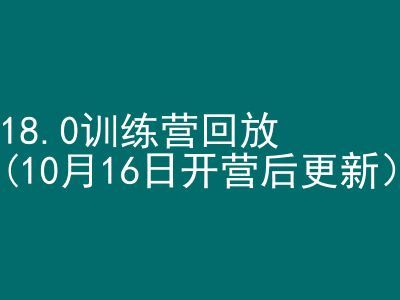 18.0训练营回放(10月16日开营后更新）-大卫外贸跨境电商教程2024.10.16
