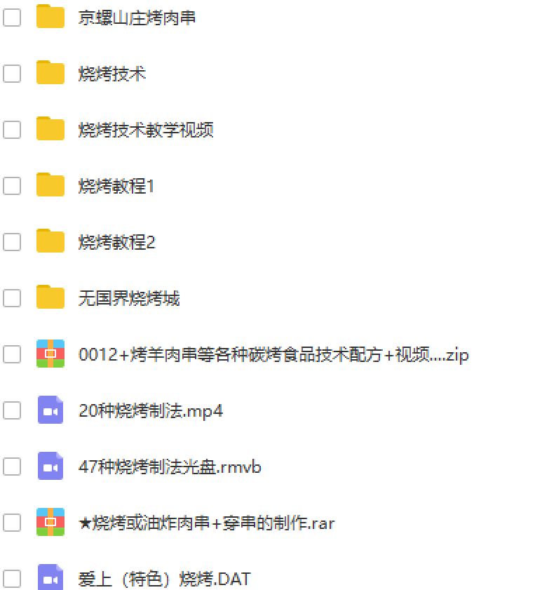 烧烤技术配方大全视频教程