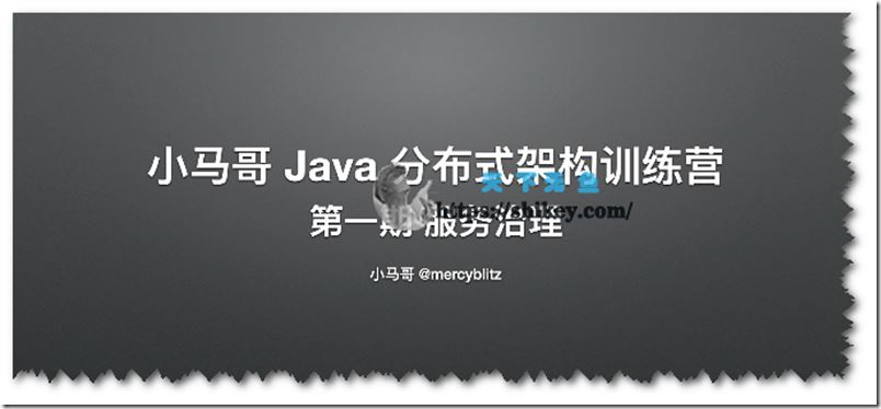 小马哥 Java 分布式架构训练营 - 第一期 服务治理
